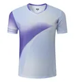 Schnelltrocknendes Badminton-T-Shirt aus Eisseide mit lila-weißem Farbverlauf-Design. - M / Oberteil Und Unterteil / Zwielichtviolett