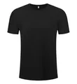Sneldrogend ademend zwart golf-T-shirt met ronde hals voor dames en heren - Seren zwart