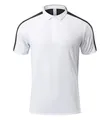 White quick-dry sports polo shirt with black shoulder stripes and lapel design - S / Tops / Pure White