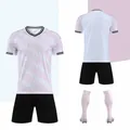 Ensemble de football à manches courtes blanc et rose pour l'entraînement, SKU D8872 - 4XS / Haut Et Bas / Blanc