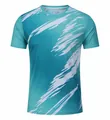 T-shirt de sport respirant à séchage rapide cyan avec motif de coup de pinceau blanc - M / Hauts / Bleu lac