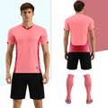 Professional pink and black football jersey training set with shorts and matching socks - 4XS / Top And Bottom / Pink