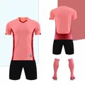 Professional pink and black football jersey training set with shorts and matching socks - 4XS / Top And Bottom / Pink