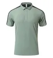 Premium men's quick-dry short-sleeve sports Polo shirt in sage green with black accents - S / Tops / Sage Green