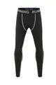 Children's quick-dry black compression leggings with white stitching and Running waistband - 22 / Bottoms / Black/Grey