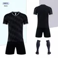 Customizable black soccer jersey set with shorts and socks for training and match - 4XS / Top And Bottom / Black