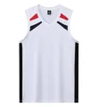Breathable white quick-dry sleeveless basketball jersey with red and black athletic accents - 3XS (110-120CM) / Top And Bottom / White