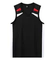 Breathable quick-dry sleeveless black basketball jersey with white side panels and red accents - 3XS (110-120CM) / Top And Bottom / Black