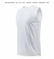 Breathable white quick-dry athletic vest featuring wide shoulders and side slit hem - S / Tops / White