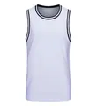 Klassisches weißes, schnelltrocknendes Basketball-Trainingstrikot mit Streifendetails - L (45-55kg) / Oberteile / Weiß