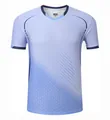 Professionelles schnelltrocknendes Badminton-Sport-T-Shirt mit hellblauem Farbverlauf - M / Oberteil Und Unterteil / Hellgrau-Violett
