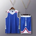 Conjunto profesional de camiseta y pantalones cortos de baloncesto azul con detalles. - 3XS (110-120CM) / Top Y Pantalón / Azul Real