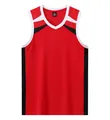 Red quick-dry sleeveless basketball jersey vest with black and white color block - Red