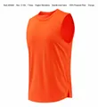 Breathable orange quick-dry sports tank top for men with side slit basketball vest - Fluorescent Orange