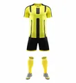 Professional bright yellow and black striped soccer uniform set for training and matches - 20 / Top And Bottom / Yellow