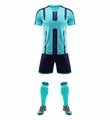 Light blue and navy soccer uniform set with jersey shorts socks and cleats for training - 20 / Top And Bottom / Sky Blue