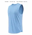 Quick-dry athletic tank top with side slits in light blue for basketball training - Medium Blue
