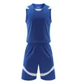 Professional blue mesh basketball jersey set including vest and shorts for team training - L / Top And Bottom / Royal Blue