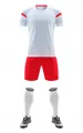 Ensemble de football respirant blanc et rouge avec maillot manches courtes et short. - 3XS / Haut Et Bas / Blanc