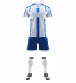 Completo da calcio a strisce bianche e blu con maglia e pantaloncini - Bianco