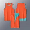Completo da basket stile americano arancione e blu per adulti e bambini modello 612 - Arancione