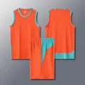 Completo da basket stile americano arancione e blu per adulti e bambini modello 612 - Arancione