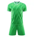 Vista detallada de la camiseta de fútbol verde con estampado zigzag y pantalón corto - Niños 3XS / Top Y Pantalón / Verde Fruta
