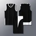 Completo da basket stile americano a spalla stretta con blocchi di colore nero e bianco - Nero
