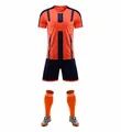Completo da calcio arancione e blu scuro con maglia, pantaloncini e calzettoni per l'allenamento - Arancione Fluorescente