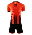 Schnelltrocknendes Fußballtrikot-Set in Orange und Schwarz gestreift für Training und Teams - Orange