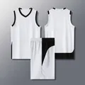 Completo basket maglia e pantaloncini stile americano spalla stretta bianco e nero, modello 612 - bianco e nero