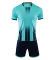 Schnelltrocknendes Fußball-Trainingsset mit blau-marineblauen vertikalen Streifen - Hellblau