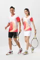 Professional red and white quick-dry badminton tennis sports uniform set for men and women - Men M / Top (Y6906#) / White
