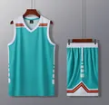 Professionele basketbal jersey set in meerblauw met v-hals top en bijpassende short - Meerblauw