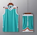 Professional lake blue basketball jersey set with v-neck tank and matching shorts - Lake Blue