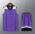 Purple basketball uniform set with breathable mesh fabric and quick-dry design - Purple
