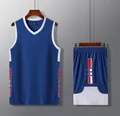 Vista detallada del conjunto de camiseta y pantalón corto de baloncesto azul real. - 3XS / Top Y Pantalón / Azul Real