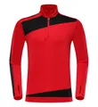 Vorderansicht einer rot-schwarzen Fußball-Trainingsjacke mit Viertelreißverschluss. - 3XS / Oberteil (716) / Rot