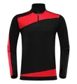 Vorderansicht einer schwarz-roten langärmligen Fußball-Trainingsjacke mit Halbreißverschluss - 3XS / Oberteil (716) / Schwarz Rot