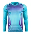 Maillot de gardien bleu clair à manches longues avec motif géométrique violet dégradé - M / Hauts / Bleu clair