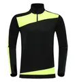 Schwarze und neongelbe langärmlige Fußball-Trainingsjacke mit Reißverschluss und Daumenlöchern - 3XS / Oberteile / Dunkelgrün