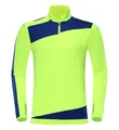Detailansicht der neongelben und marineblauen Fußball-Trainingsjacke von vorne - 3XS / Oberteil (716) / Fluoreszierendes Grün