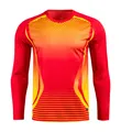 Maillot de gardien de but de football rouge à manches longues avec motif jaune sport - M / Hauts / Rouge