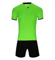 Fluorescent green quick-dry football jersey set with black shorts for training - Child 3XS (Recommended Height 120-130CM) / Top And Bottom / Fluorescent Green