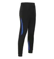 Detailansicht einer schwarzen Fußball-Trainingshose mit sportlichen blauen Einsätzen. - 3XS / Unterteil (816) / Schwarz Blau