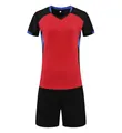 Quick-dry breathable sports suit in red black and blue for volleyball and badminton - M / Top And Bottom / Red
