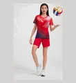 Professional women's red and blue gradient volleyball jersey and shorts sports set - 3XL / Tops / Red (Women/Kids)