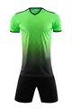 Volledig voetbaltrainingsset met groen ruitverloopshirt en zwarte korte sportbroek - Fluorescerend Groen