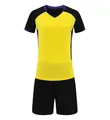 Professional quick-dry yellow and black volleyball suit set for sports training - M / Top And Bottom / Yellow