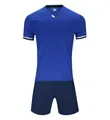 Blue soccer jersey and navy shorts set, quick-dry sports training uniform in size XL - Child 3XS (Recommended Height 120-130CM) / Top And Bottom / Royal Blue